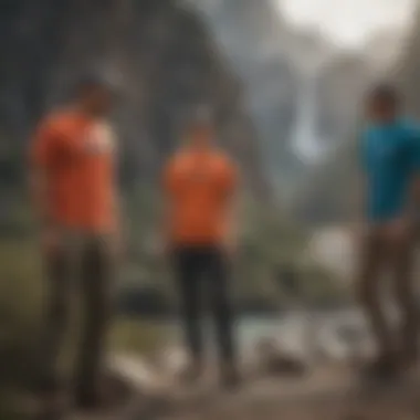 Group of outdoor enthusiasts wearing Patagonia Mainstay Tees
