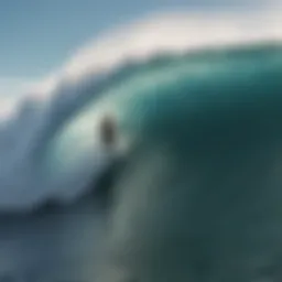 A surfer conquering a colossal wave