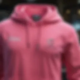 Stylish display of the Pink Champion sweatshirt showcasing its vibrant color and design.