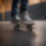 Close-up of DC Shoes on a skateboarder