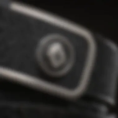 Close-up of Volcom belt material highlighting quality and texture