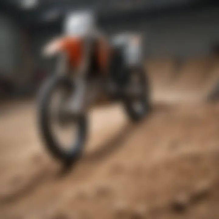 Close-up view of a well-constructed dirt bike ramp