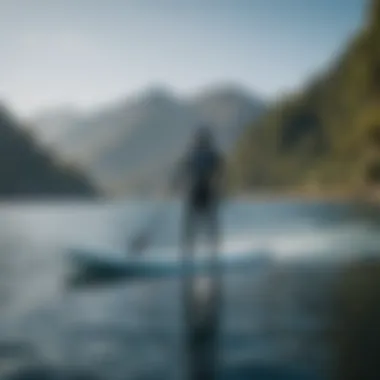 Perfect Conditions for Foil Boarding A serene landscape depicting ideal conditions for foil water boarding with clear blue waters.