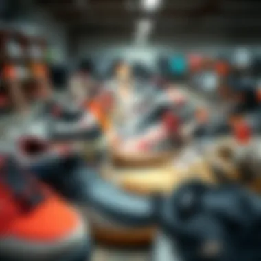 Diverse Range of Skateboard Shoes A vibrant display of various skateboard shoes available for sale