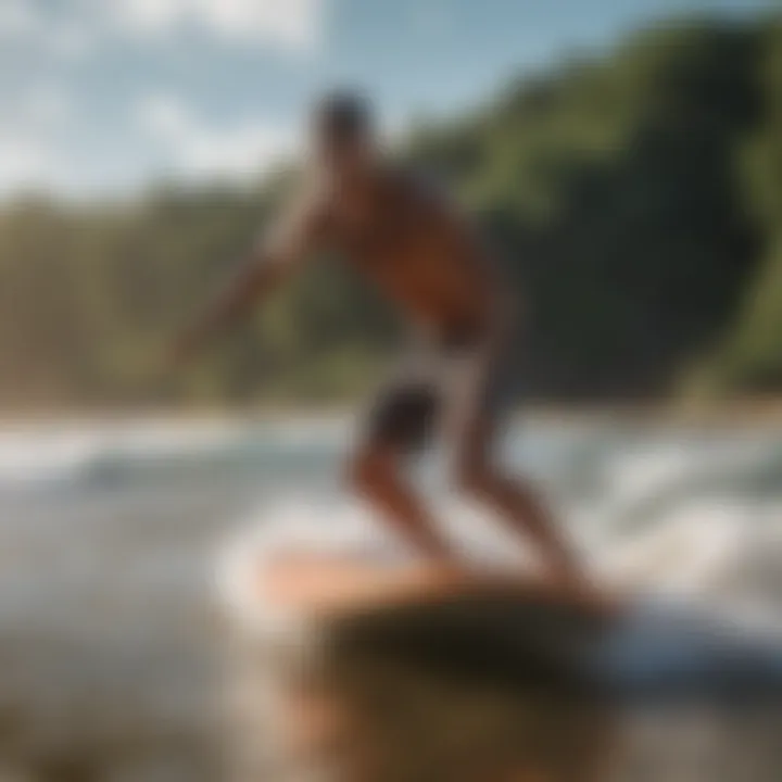 The Zap Ace skimboard surrounded by nature, highlighting its community presence