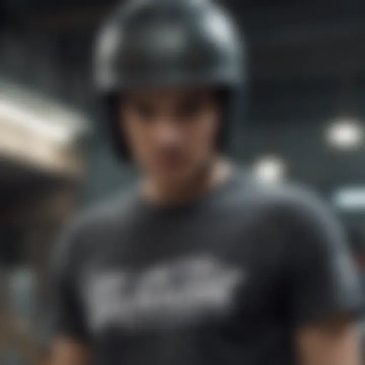 Close-up of the unique design elements of the Zephyr t-shirt
