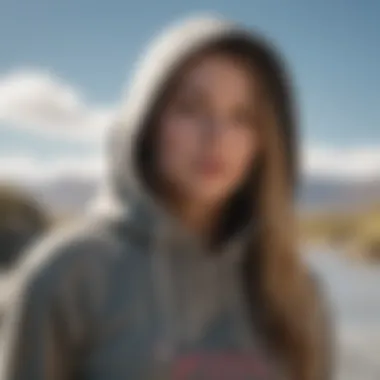 Adventurer wearing Tilly's Billabong hoodie during an extreme sport activity