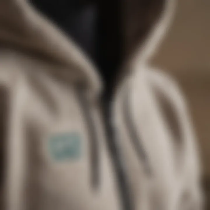 Close-up of the materials used in the Tilly's Billabong hoodie