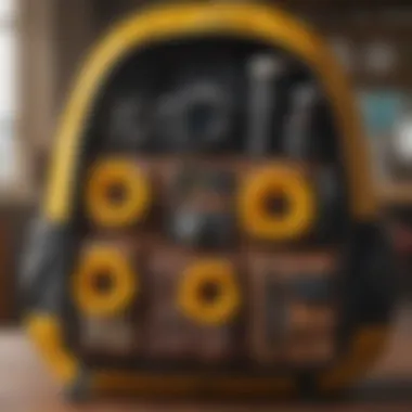 Spacious Interior of Tilly's Sunflower Backpack Inside view of Tilly's Sunflower Backpack illustrating spacious compartments and organization.
