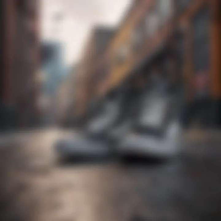 Vans checkered boots displayed in an urban setting, showcasing their iconic design