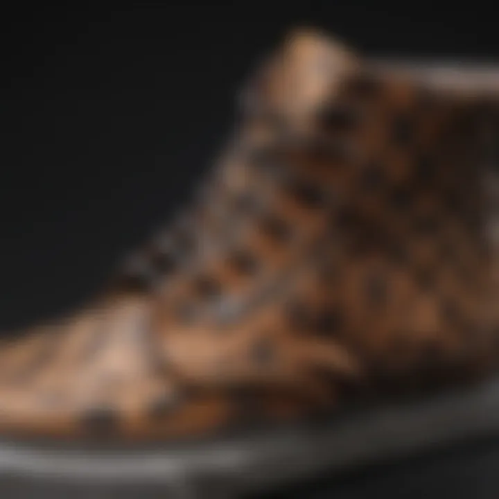 Close-up of the checkered pattern on Vans boots, highlighting their unique aesthetic