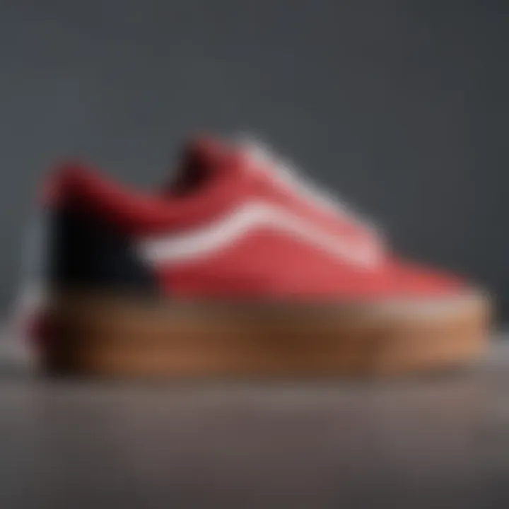 Side profile of Vans Old Skool gum bottom highlighting its silhouette