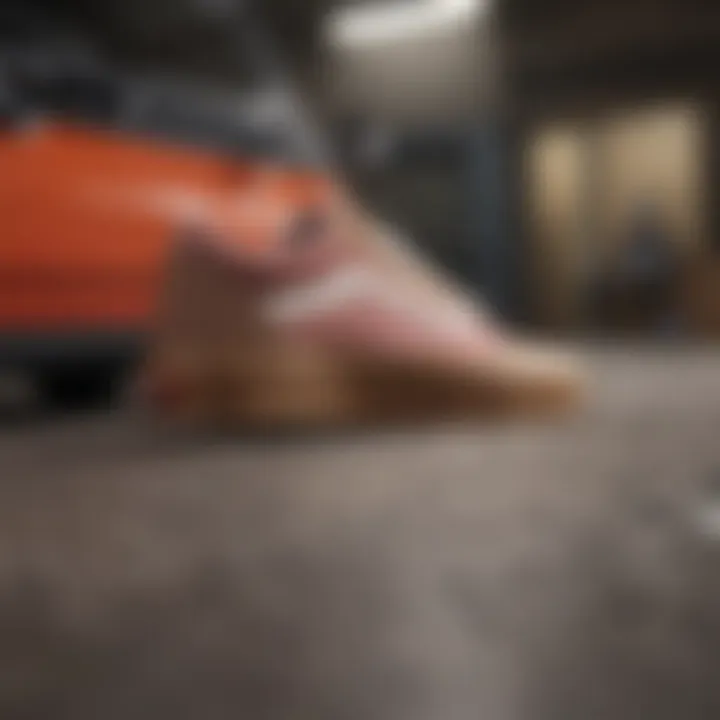 Vans Old Skool gum bottom in an urban skateboarding setting