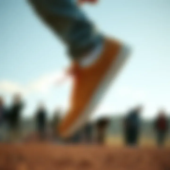 Group of extreme sports enthusiasts wearing tan Nikes