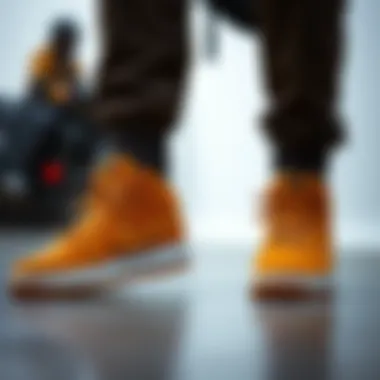 Fashion Meets Functionality with Tan Nikes Stylish tan Nikes paired with extreme sports gear