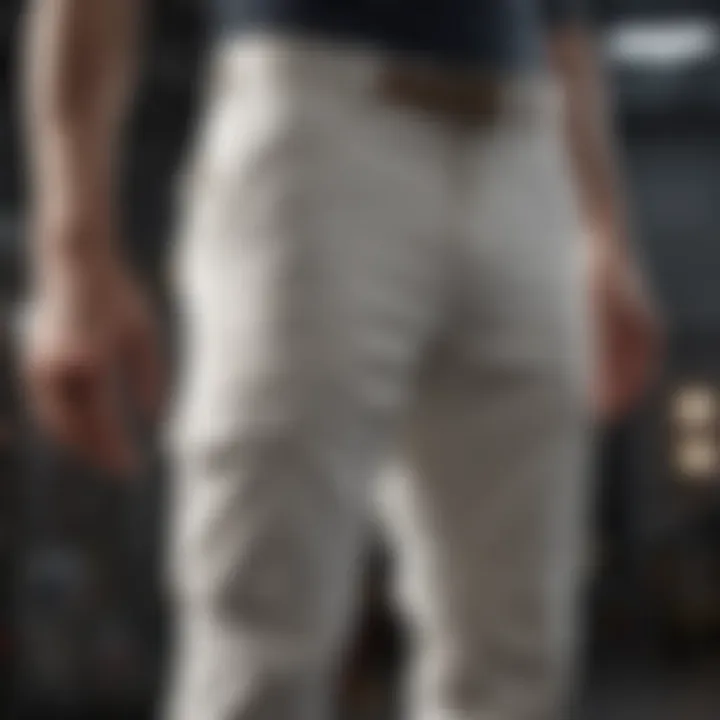 Sustainable materials used in the production of white cargo pants