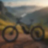 A breathtaking view of extreme mountain biking at dawn