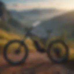 A breathtaking view of extreme mountain biking at dawn