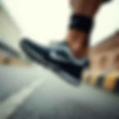 Athletic Performance with Nike Workout Shoes Athlete engaging in extreme sports while wearing black and white Nike workout shoes