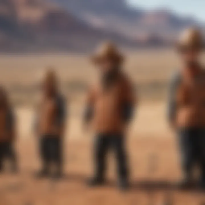 Group of extreme sports enthusiasts wearing kangaroo logo hats