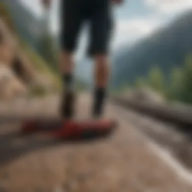 An athlete using a fanny pack slide while engaging in an exciting outdoor activity, highlighting its functionality in action.