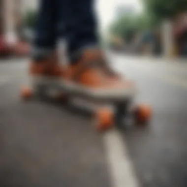 Variety of longboarding shoes arranged to highlight different styles