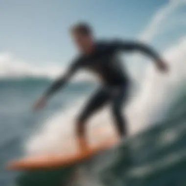 A surfer donning a flotation vest while riding a wave.