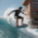 A dynamic flowrider session showcasing a surfer in action