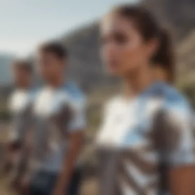 Group of extreme sports enthusiasts wearing foil tee shirts