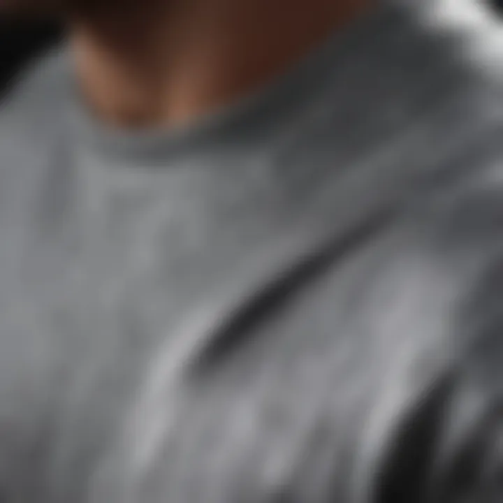 Close-up of fabric highlighting technical features of foil tee shirt