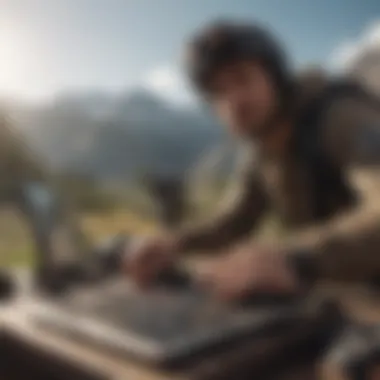 A user editing GoPro footage on a laptop, showcasing advanced editing tools.