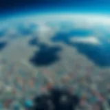 Aerial view of the Great Pacific Garbage Patch showcasing the vast expanse of marine debris.