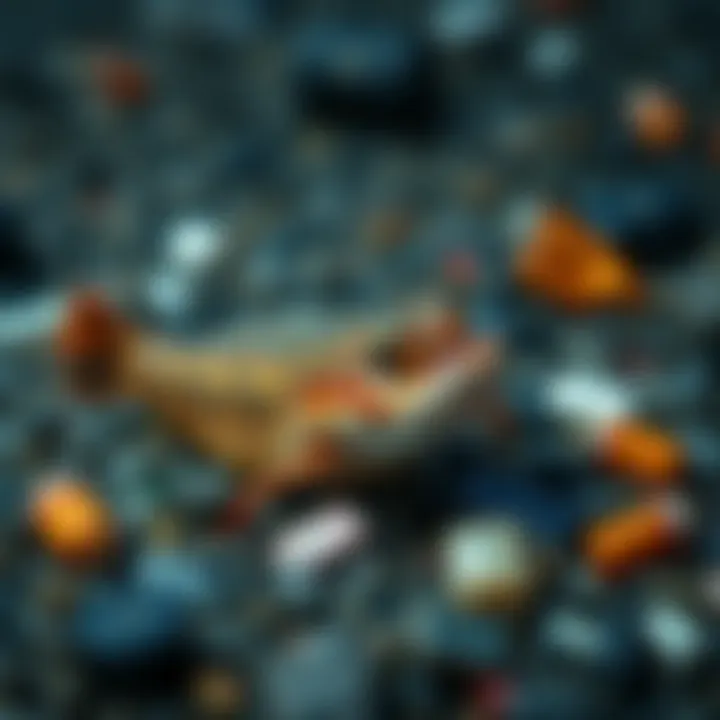 Impact on Marine Life Marine life affected by pollution, illustrating the ecological consequences of the garbage patch.