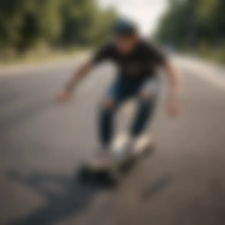 A rider demonstrating various longboarding styles