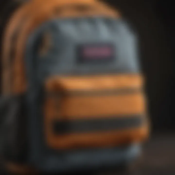 Close-up of the JanSport Mini's durable materials and craftsmanship, highlighting its quality.