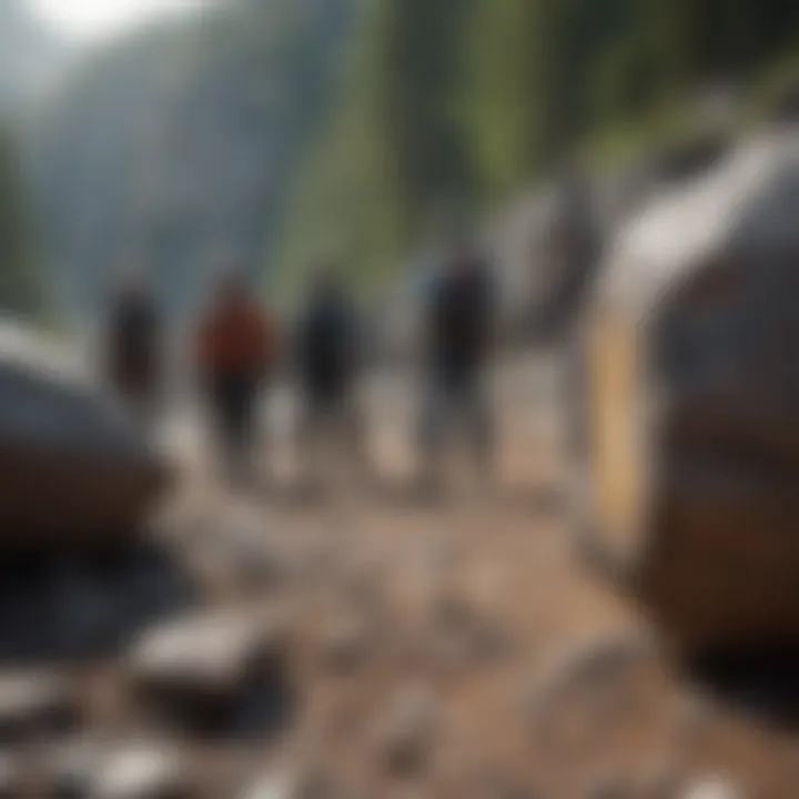 Group of extreme sports enthusiasts discussing safety