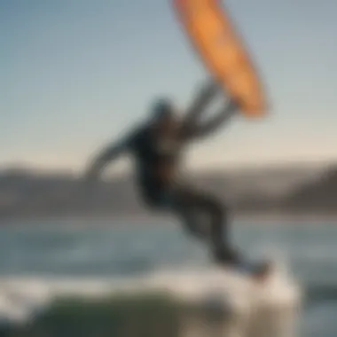 Kitesurfing Adventure in San Francisco Bay A kitesurfer gliding over the waves of San Francisco Bay