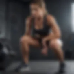 Runner performing a squat to strengthen knee muscles