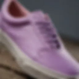 Close-up view of the Lilac Vans Old Skool showcasing its unique color and design.