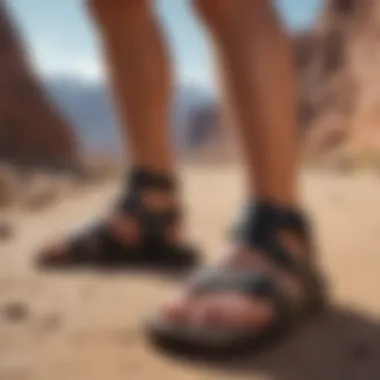 Athlete wearing Malvado sandals while engaging in extreme sports