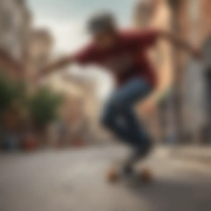 Skateboarder demonstrating the ollie technique