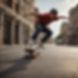 Skateboarder executing an ollie on a smooth surface