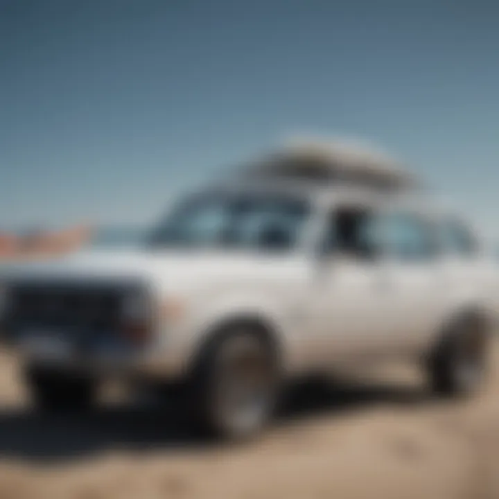 Different types of surf racks displayed on various cars
