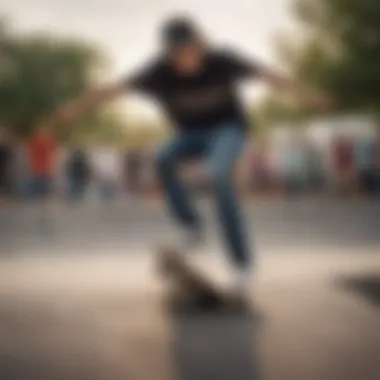 A vibrant skate park scene showcasing diverse skaters in action, emphasizing community and culture.