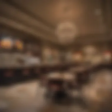 Elegant dining area featuring various culinary offerings in the mall.