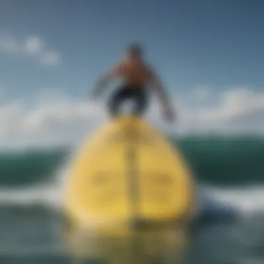 Close-up of advanced motorized surfboard equipment showcasing its design.