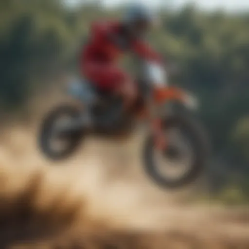 Dynamic motocross rider executing a jump