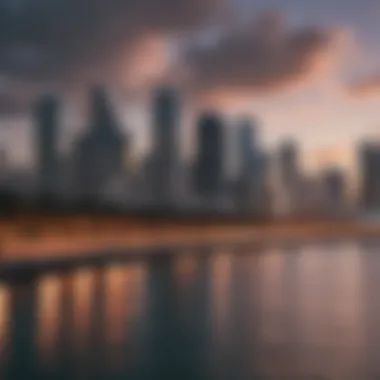 Miami Skyline and Marketing Opportunities Vibrant Miami skyline with marketing agency offices