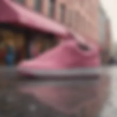 Group of enthusiasts showcasing their Nike Pink Oxfords in an urban setting.