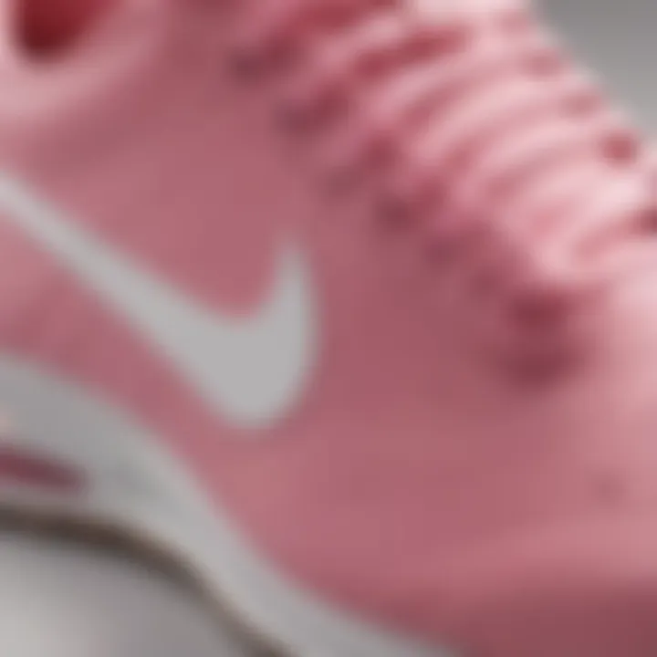 Close-up of the Nike Pink Oxford showcasing its unique design elements.